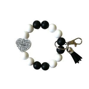 COPY - Mother Heart Black and White Silicone Wristlet
